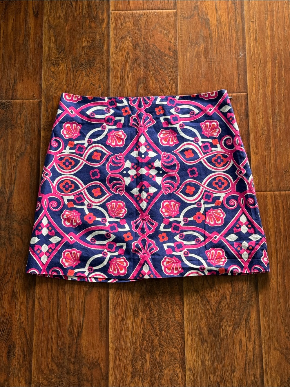 Vineyard Vines Navy Skirt with Pink and Coral Floral Accents